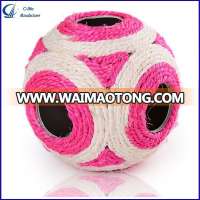 Sisal Rope Weave Ball With Hole Sound Play Scratch Catch Toy For Cat Pet Toys