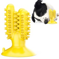 New Arrival Food Grade Rubber Dog Toothbrush Cactus Shape Dog Chew Toys Pet Suction Cup Toys for Dog